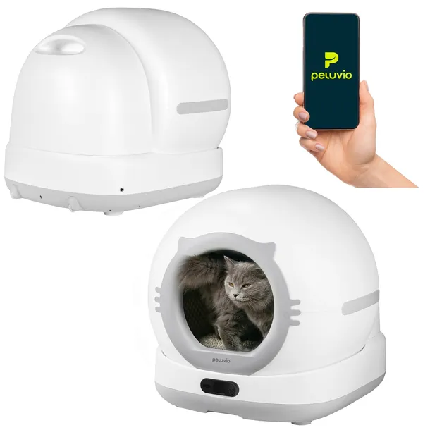 SAMOCZYSZCZĄCA AUTOMATYCZNA KUWETA DLA KOTA WI-FI aplikacja Peluvio Pearl
