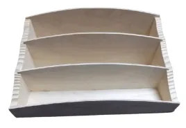 listownik-3-przegrodki-drewniany