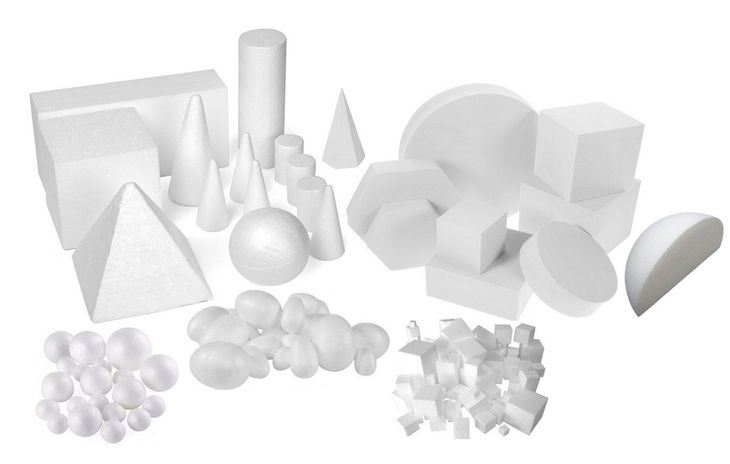 MAXI zestaw styropianów - 300 elementów figur i kształtów geometrycznych