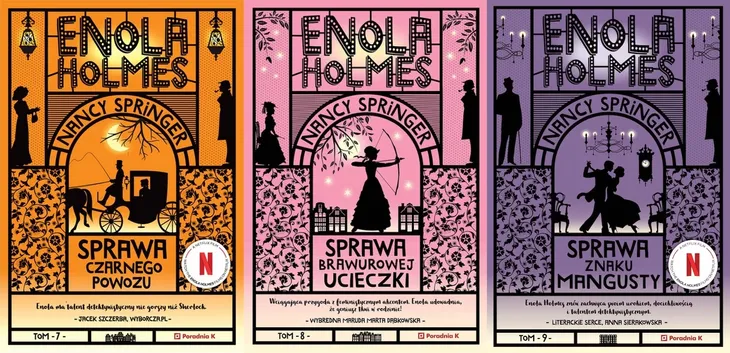 PAKIET 3 X ENOLA HOLMES - SPRAWA CZARNEGO POWOZU + SPRAWA ZNAKU MANGUSTY...