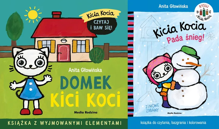 PAKIET 2 X KICIA KOCIA - DOMEK KICI KOCI + KOLOROWANKA PADA ŚNIEG