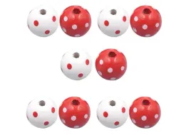 drewniane-korale-bialo-czerwone-w-kropki