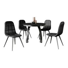 stol-rozkladany-okragly-czarny-100-176-cm-lingo-4-krzesla-velvo
