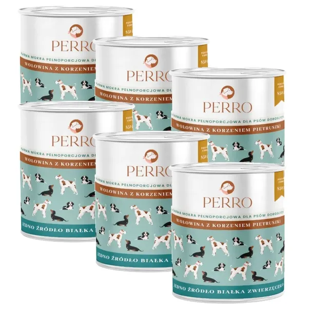 Perro mokra karma dla psa wołowina z korzeniem pietruszki 6x850g