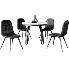 stol-rozkladany-okragly-bialy-100-176-cm-lingo-4-krzesla-velvo