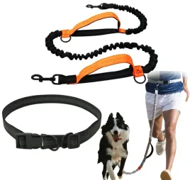 smycz-elastyczna-do-biegania-z-amortyzatorem-pas-biodrowy-odblaskowa-mocna