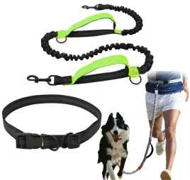 smycz-elastyczna-do-biegania-z-amortyzatorem-pas-biodrowy-odblaskowa-mocna