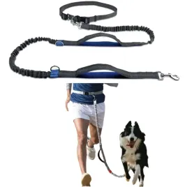 smycz-elastyczna-do-biegania-z-amortyzatorem-pas-biodrowy-odblaskowa-mocna