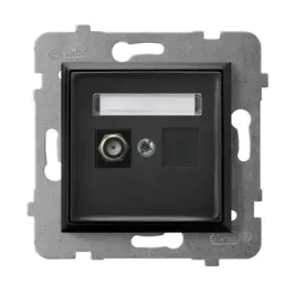 ospel-aria-gniazdo-antenowe-typu-f-pojedyncze-czarny-met-kontakt-gpa-1uf-m