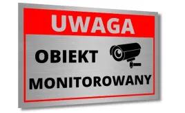 tabliczka-uwaga-obiekt-monitorowany-aluminium-kamer-monitoring-druk-uv-red