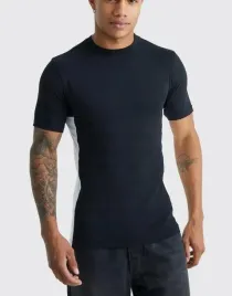 koszulka-t-shirt-klasyczna-czarno-biala-krotki-rekaw-bawelna-boohoo-xl