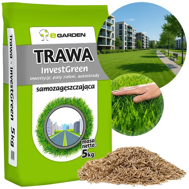 Invest Green Mieszanka Traw Uniwersalnych Trawa SAMOZAGĘSZCZAJĄCA 5 kg