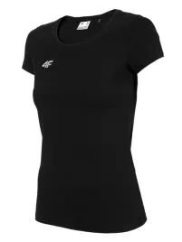 4f-t-shirt-slim-gladki-damski-tsd001b-gleboka-czern-rozmiar-s