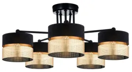 lampa-sufitowa-abazur-zyrandol-czarno-zloty-led
