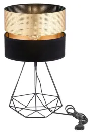 lampka-biurkowa-nocna-abazur-czarno-zloty-led