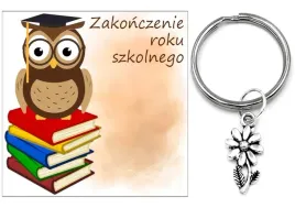 prezent-zakonczenie-roku-szkolnego-dzien-dziecka-brelok-uczen-kwiat