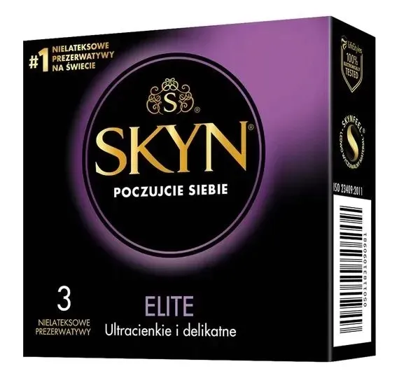 Prezerwatywy nielateksowe SKYN Elite ultracienkie uczucie jak bez 3 szt.