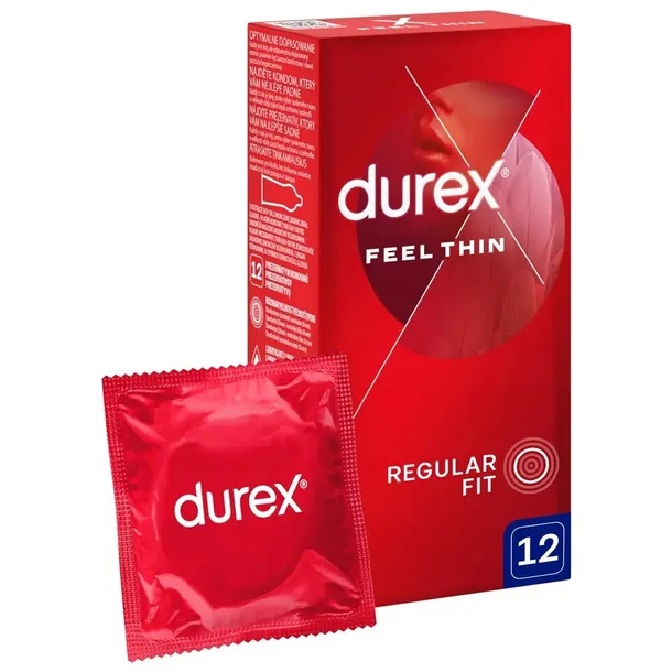 DUREX ultra cienkie prezerwatywy FEEL THIN CLASSIC 12 szt cieńsze o 20%