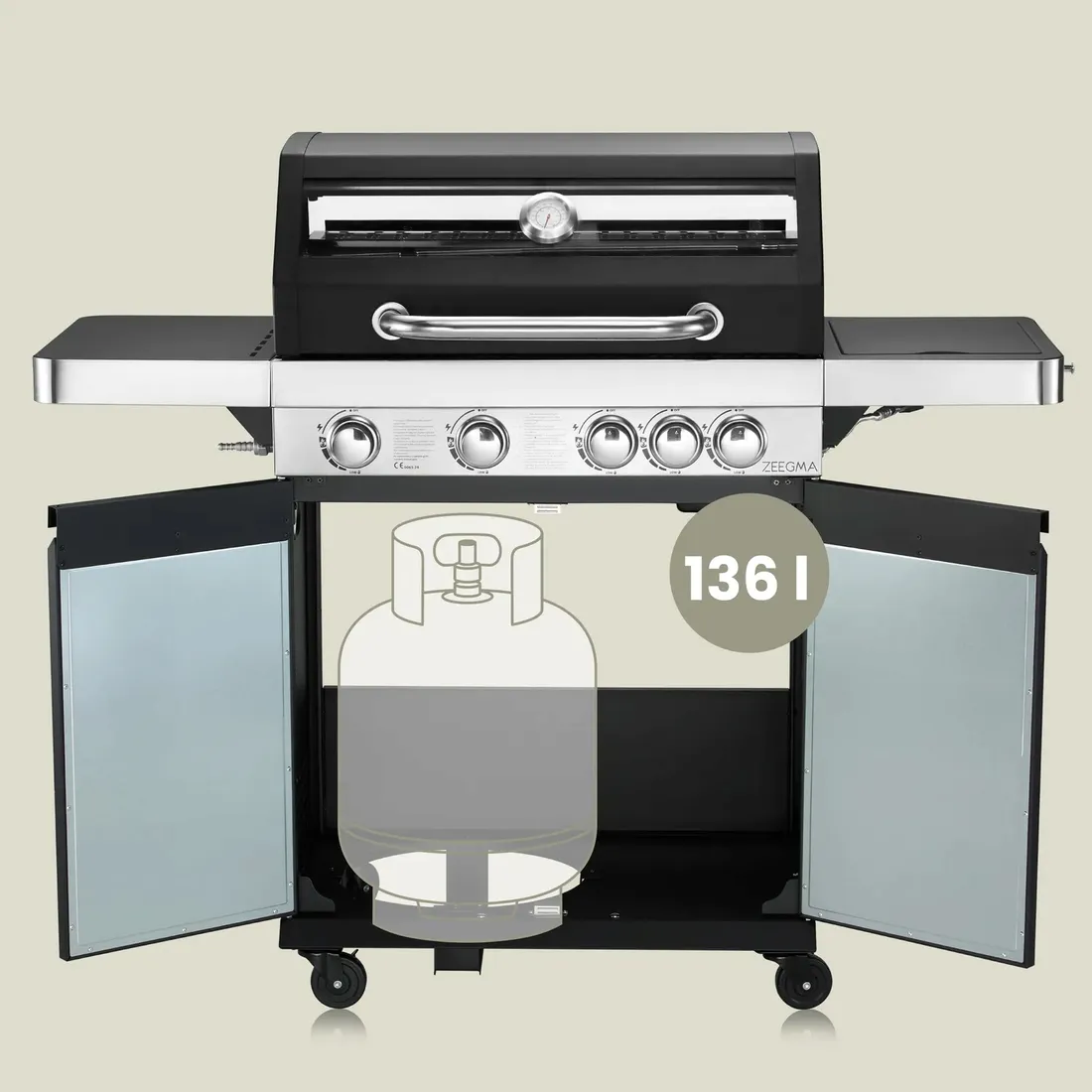 grill-gazowy-4-1-rusztem-zeliwnym-ogrodowy-1420-kw-nierdzewny-pokrowiec-stan-nowy