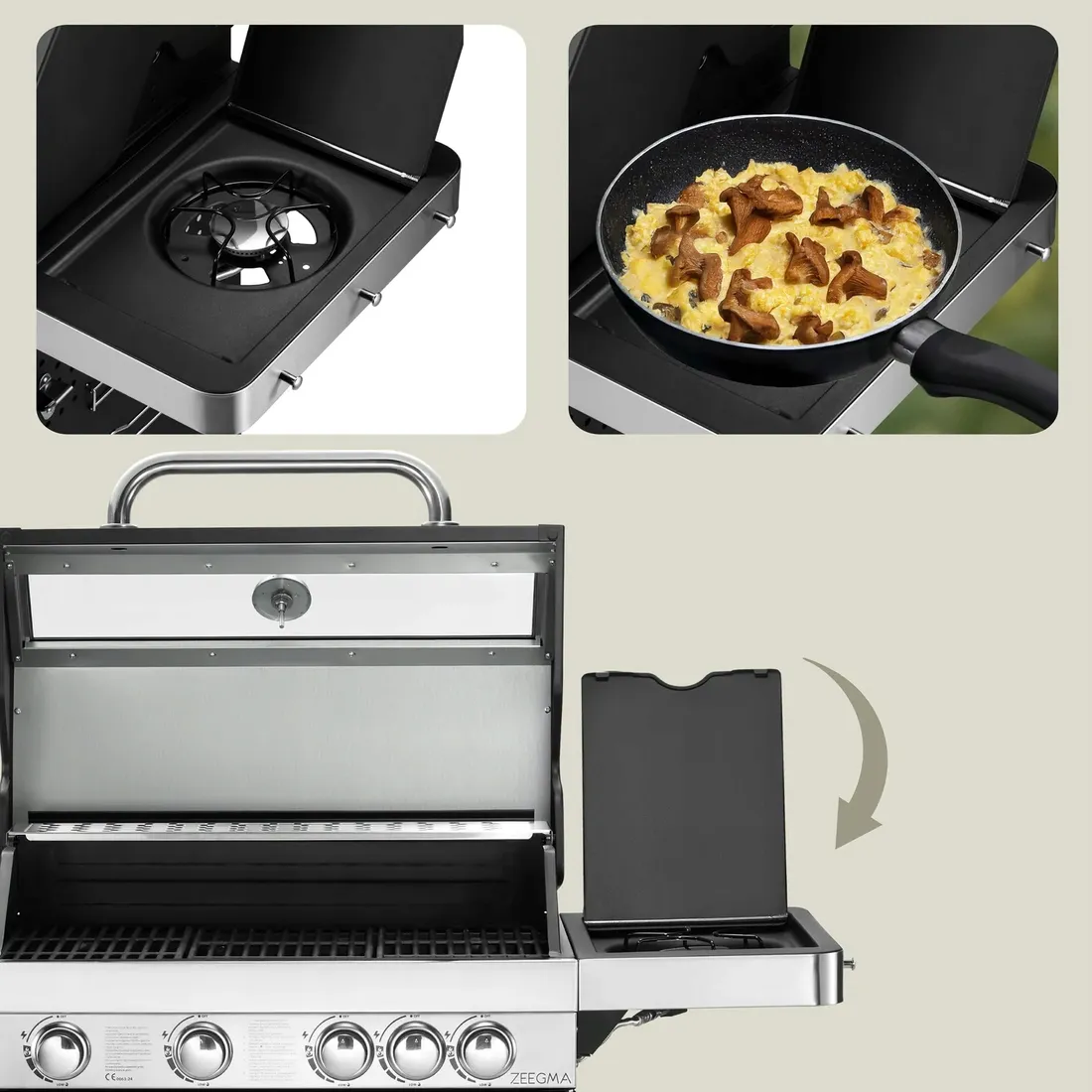 grill-gazowy-4-1-rusztem-zeliwnym-ogrodowy-1420-kw-nierdzewny-pokrowiec-stan-nowy