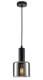 italux-santia-pnd-65342-1-bk-sg-lampa-wiszaca-zwis-1x40w-e27-czarna-dymiona