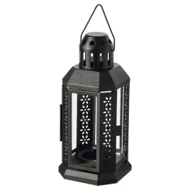 ikea-enrum-latarenka-lampion-22cm-czarna-srebrny-na-tealight
