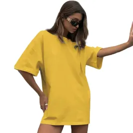 koszulka-damska-oversize-dluga-t-shirt-zolta-tunika-mini-sukienka-m