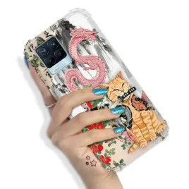 etui-do-realme-8-pancerne-trendy-zabawne-zwierzeta-pink-funny-modne-wzory