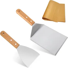 duzy-zestaw-do-grilowania-burgerow-stalowe-szpatulki-papier-do-pieczenia