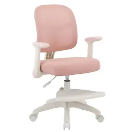 fotel-obrotowy-krzesl-z-podnozkiem-rozowe-dla-dziecka-regulowane-na-kolkach