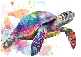 fototapeta-dla-dzieci-zolw-kolorowy-zwierzeta-tapeta-flizelina-350x250