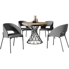stol-rozkladany-okragly-kraft-zloty-100-138-cm-loka-4-krzesla-szare-arko