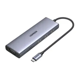 hub-usb-c-ugreen-cm498-3x-usb-3-0-hdmi-4k-30hz-vga-rj45-sd-tf-pd-100w