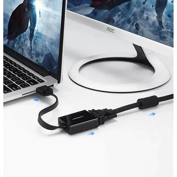 adapter-hdmi-do-vga-ugreen-mm103-16cm-czarny-stan-nowy-dlugosc-0-16-m
