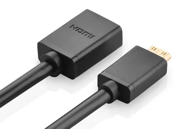 adapter-ugreen-20137-mini-hdmi-do-hdmi-22cm-czarny-stan-nowy-dlugosc-0-22-m