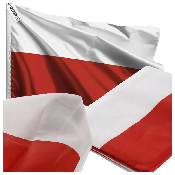 Flaga Polski biało czerwona narodowa 110x70 cm na drzewiec maszt materiał