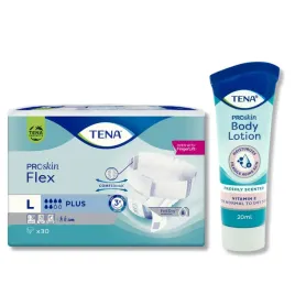 tena-flex-plus-pieluchy-majtki-chlonne-l-doroslych-30szt-balsam-ciala-20ml