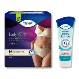 tena-lady-kremowe-majtki-chlonne-m-jak-bielizna-9szt-balsam-ciala-20ml