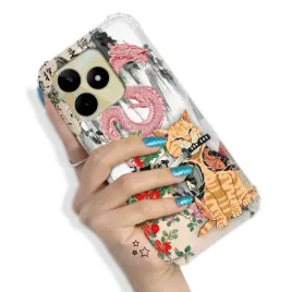 etui-do-realme-note-50-pancerne-trendy-zabawne-zwierzeta-pink-funny-wzory