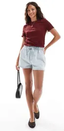 vero-moda-bordowy-fakturowany-t-shirt-z-krotkimi-rekawami-xs