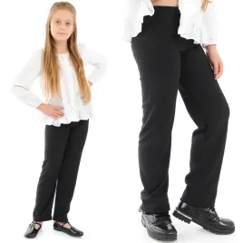 eleganckie-spodnie-prazkowane-dziewczece-proste-prazek-polskie-czarne-140