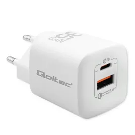 ladowarka-qoltec-35w-gan-ultra-usb-c-pd-i-qc-3-0-biala