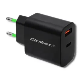 qoltec-ladowarka-sieciowa-18w-usb-c-pd-i-qc-3-0-czarna