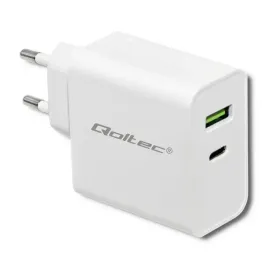 qoltec-ladowarka-sieciowa-45w-usb-c-pd-i-usb-a-3-0-biala
