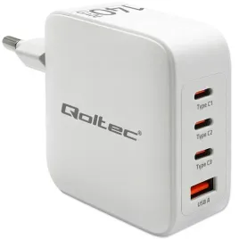 qoltec-ladowarka-gan-140w-z-3-x-usb-c-i-1-x-usb-qc-3-0-biala