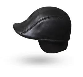 kaszkiet-unisex-czapka-skora-stylowy-skorzany-z-oslona-karku-czarny
