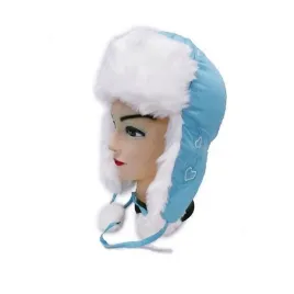 czapka-zimowa-dziecieca-uszatka-dziewczeca-haft-serduszka-niebieska