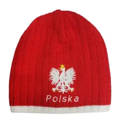 czapka-polska-dla-kibica-czerwona-prazkowana-z-haftowanym-orlem