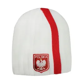czapka-polska-dla-kibica-biala-prazkowana-z-haftowanym-orlem