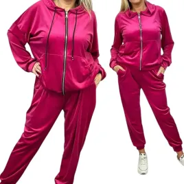 dres-damski-welurowy-54-56-7xl-rozpinany-rozowy-wygodny-otulajacy-hi